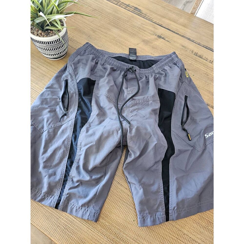 Santic Men's Bike Shorts Loose-Fit Softshell Mountain Bike with Padded Cycling S